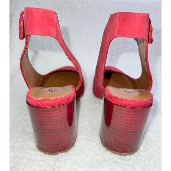 Aquatalia Chunky Heel Suede Mary Janes - maroon - size 8.5 - L1 - Picture 6 of 10